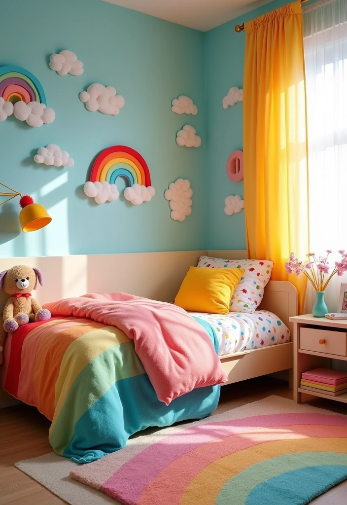 23 Kids Room Interior Ideas to Spark Imagination - 1. Rainbow Brights