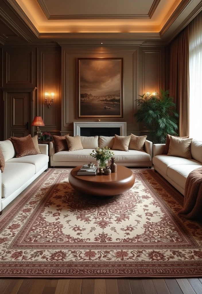 23 Luxury Living Room Inspiration Ideas - 5. Opulent Rugs