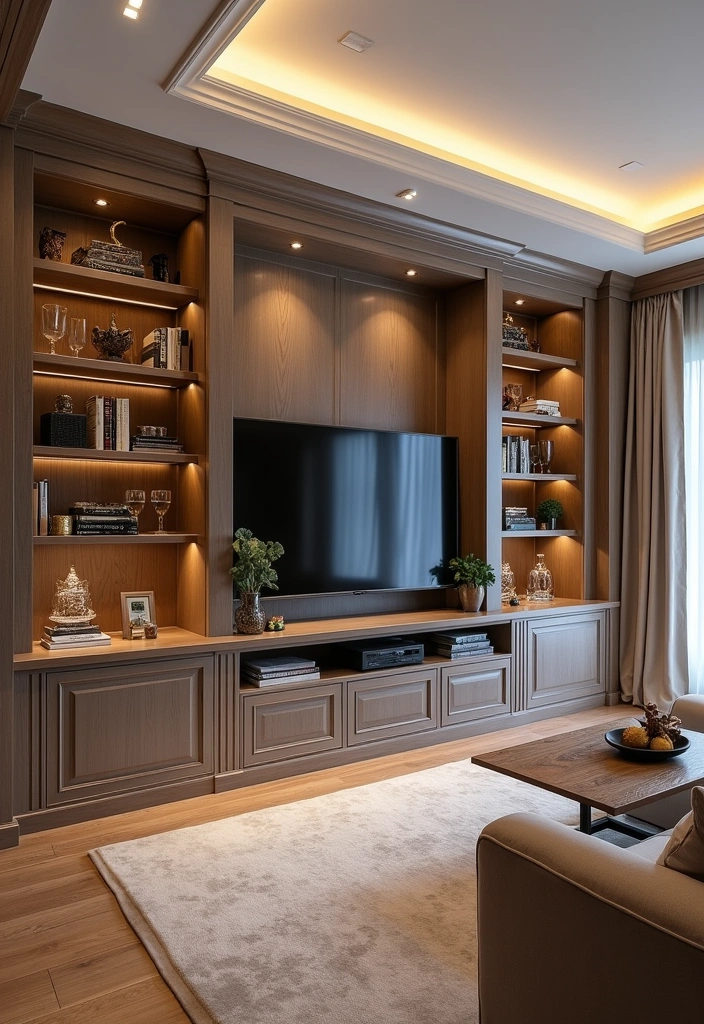 23 Luxury Living Room Inspiration Ideas - 9. Custom Built-ins