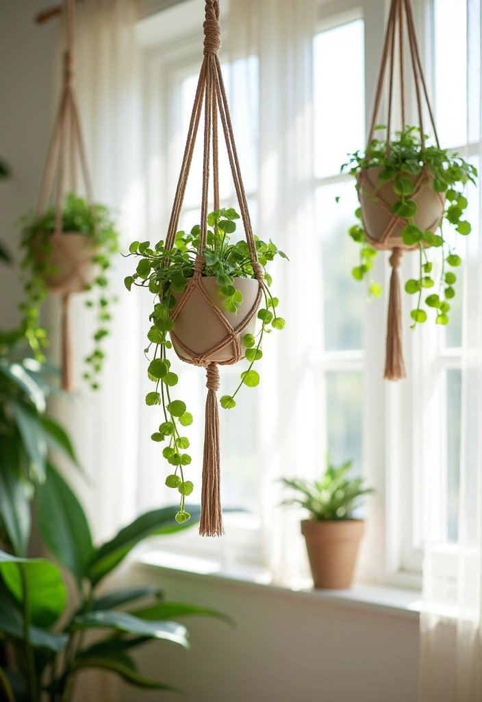 23 Plant Wall Shelf Ideas to Transform Your Home Decor - 10. Macrame Hanging Shelves