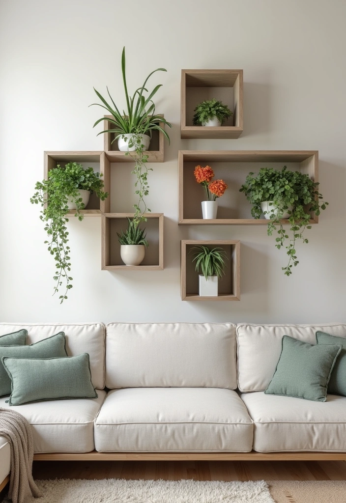 23 Plant Wall Shelf Ideas to Transform Your Home Decor - 12. Floating Box Shelves