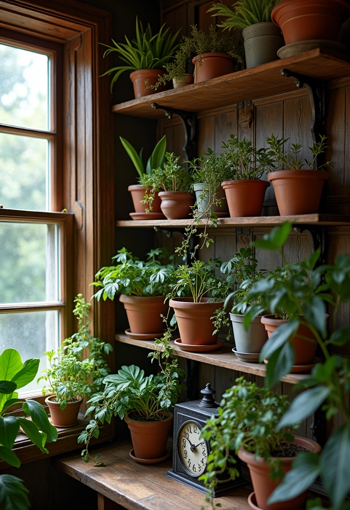 23 Plant Wall Shelf Ideas to Transform Your Home Decor - 13. Vintage Style Shelving
