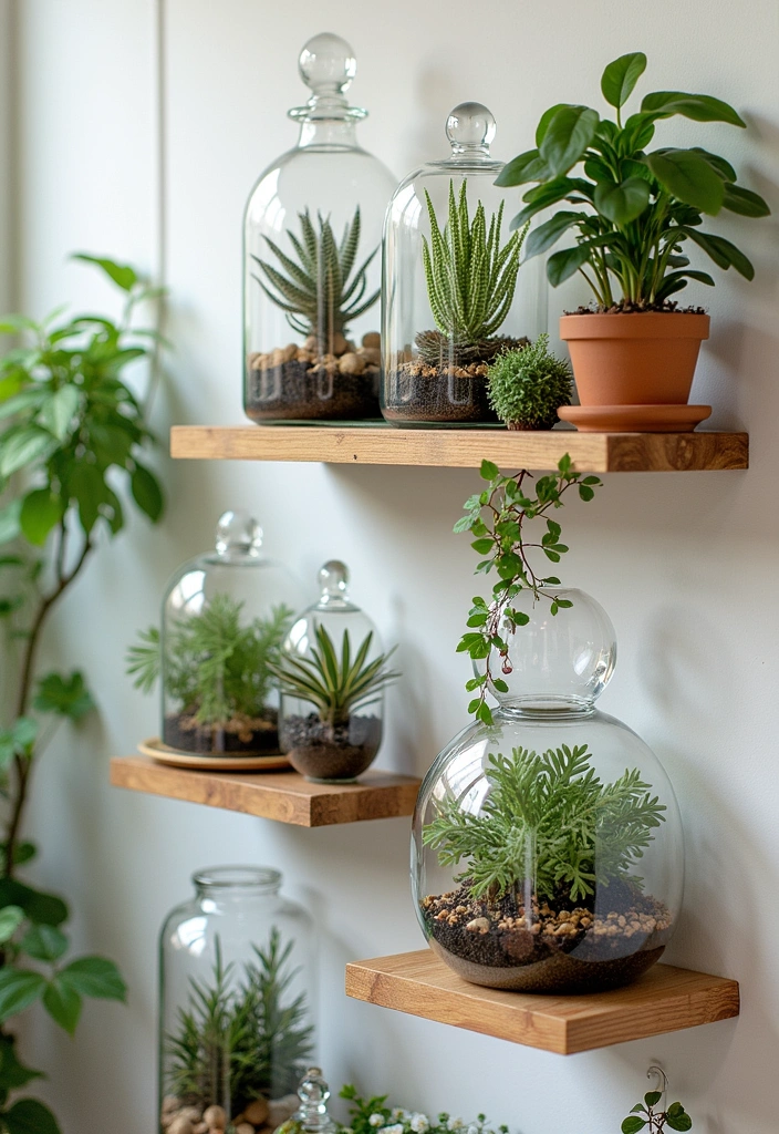 23 Plant Wall Shelf Ideas to Transform Your Home Decor - 15. Terrarium Shelves
