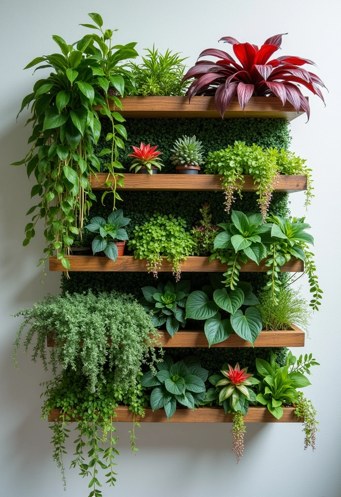 23 Plant Wall Shelf Ideas to Transform Your Home Decor - 3. Vertical Garden Shelves