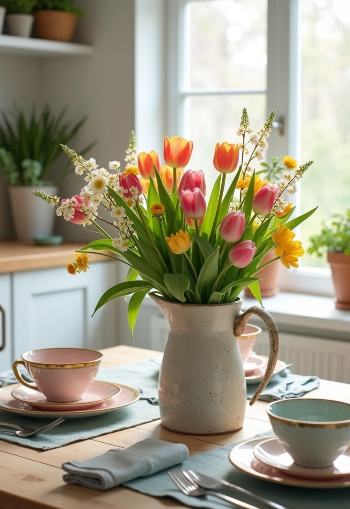 23 Spring Decorating Ideas for the Home - 1. Bright Floral Arrangements