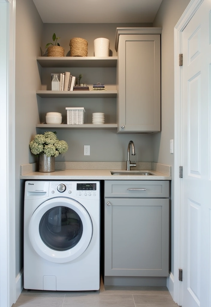 23 Stacked Laundry Room Ideas for Small Spaces - 11. Built-in Cabinets