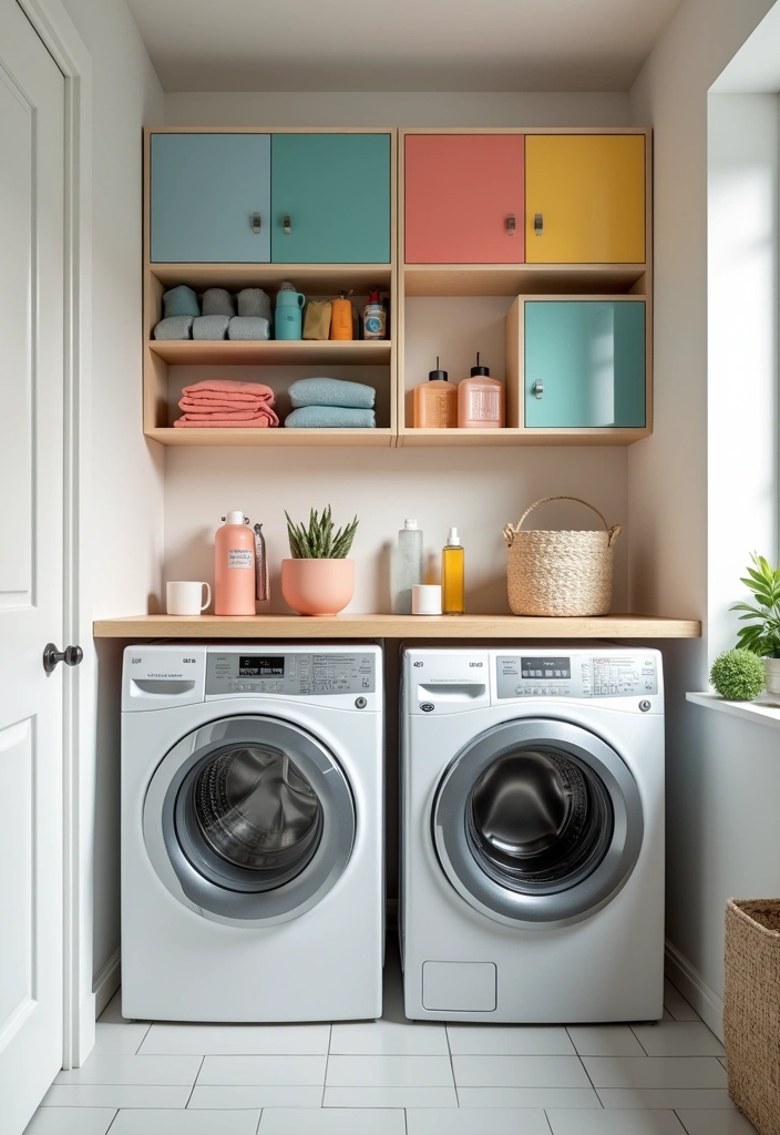 23 Stacked Laundry Room Ideas for Small Spaces - 19. Customizable Storage Solutions
