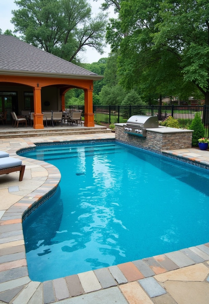 23 Stunning Semi Inground Pool Ideas for Your Backyard Oasis - 14. Integrated Outdoor Kitchen