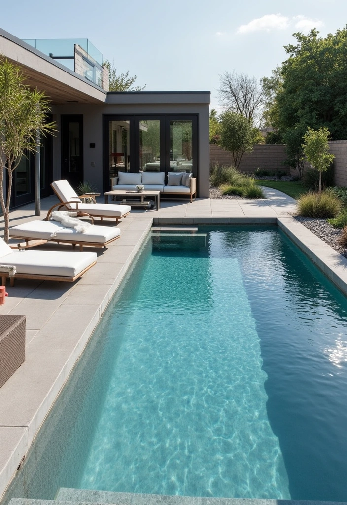 23 Stunning Semi Inground Pool Ideas for Your Backyard Oasis - 6. Stylish Concrete Finishes
