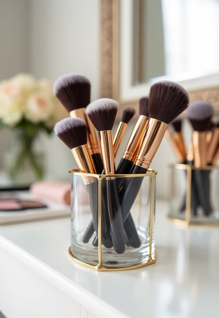 24 Beauty Room Decor Ideas - 12. Makeup Brush Holder