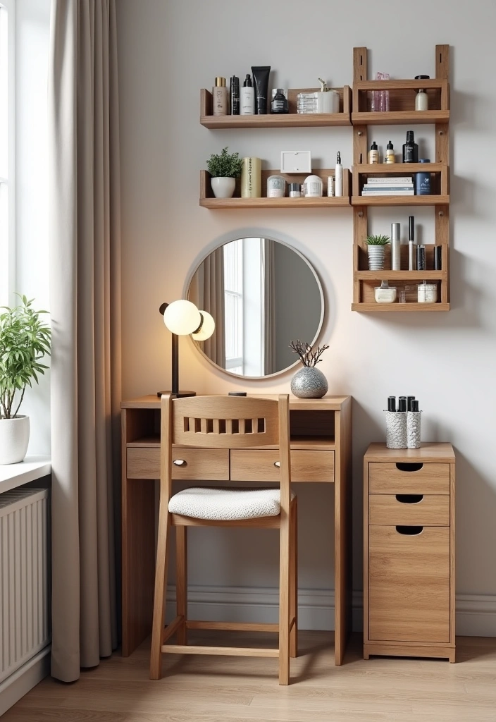 24 Beauty Room Decor Ideas - 23. Compact Beauty Stations