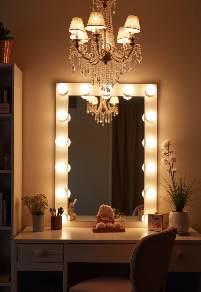 24 Beauty Room Decor Ideas - 5. Glamorous Lighting