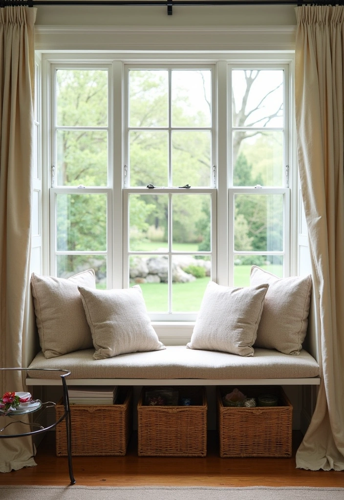 24 Cosy Cottage Living Room Ideas - 20. Cozy Window Seats