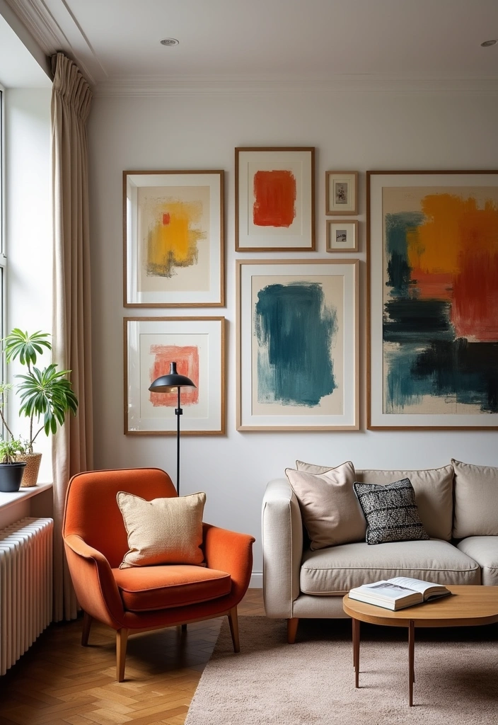 24 Cozy Living Room Inspiration Ideas - 11. Statement Artwork