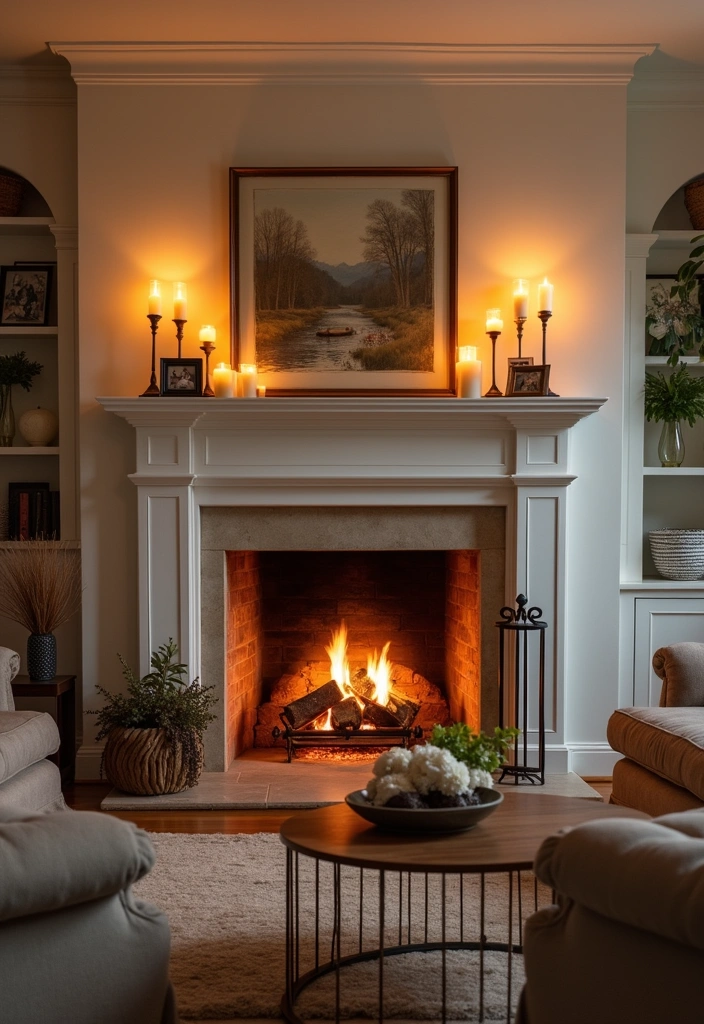 24 Cozy Living Room Inspiration Ideas - 13. Fireplace Focal Point