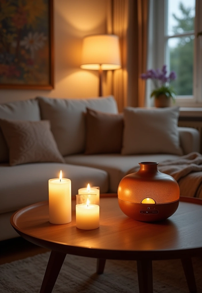 24 Cozy Living Room Inspiration Ideas - 20. Home Fragrance