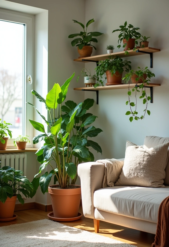 24 Cozy Living Room Inspiration Ideas - 23. Indoor Plants