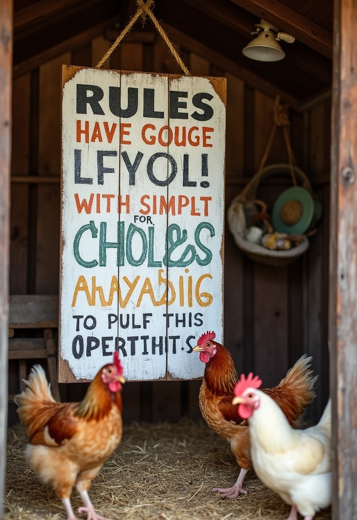 24 Inspiring Chicken Coop Interior Ideas for Your Backyard - 10. DIY Chicken Legislation