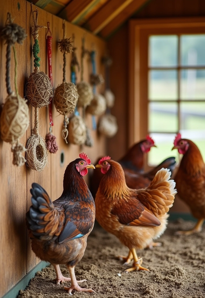 24 Inspiring Chicken Coop Interior Ideas for Your Backyard - 15. Interactive Chicken Wall