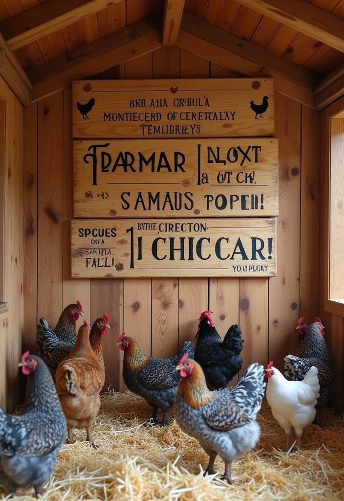 24 Inspiring Chicken Coop Interior Ideas for Your Backyard - 20. Inspirational Quotes