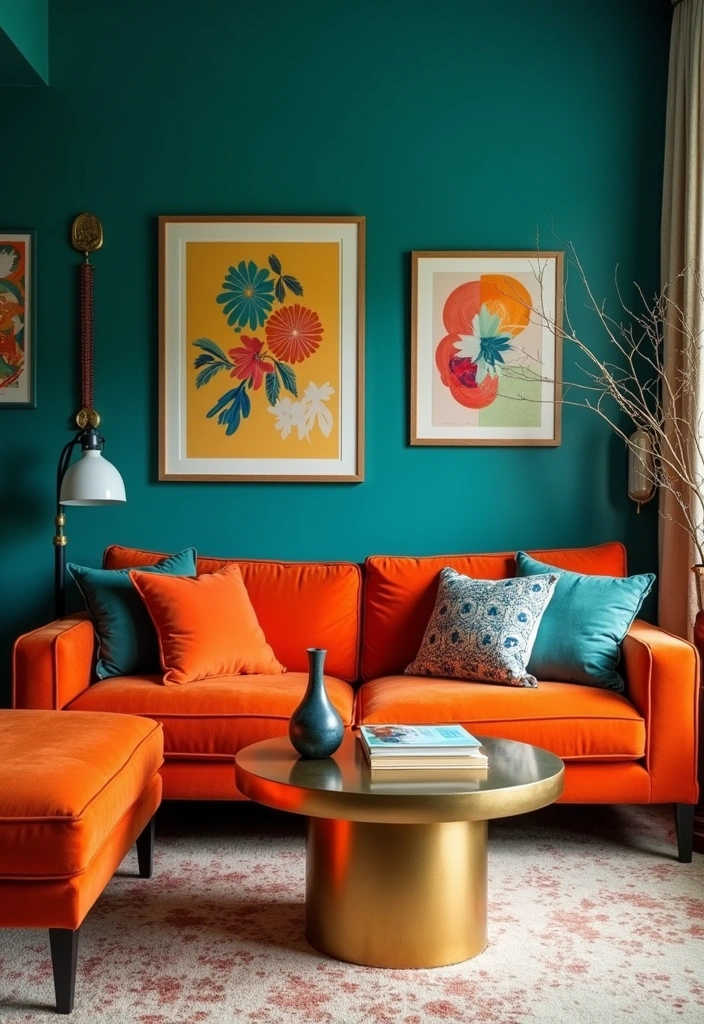 24 Luxury Living Room Designs - 6. Bold Color Combinations