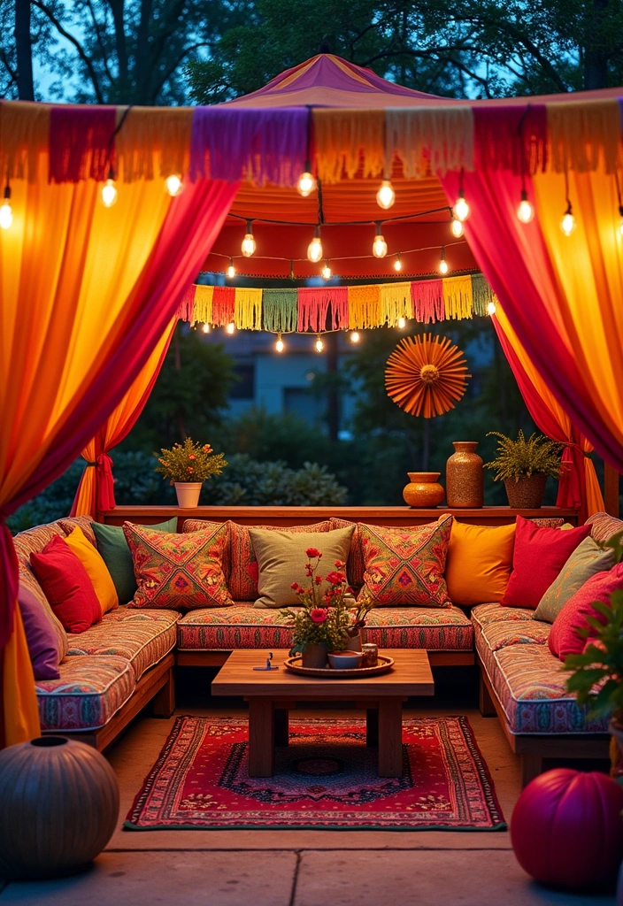 24 Pool Cabana Ideas for Ultimate Outdoor Relaxation - 10. Colorful Fiesta Cabana