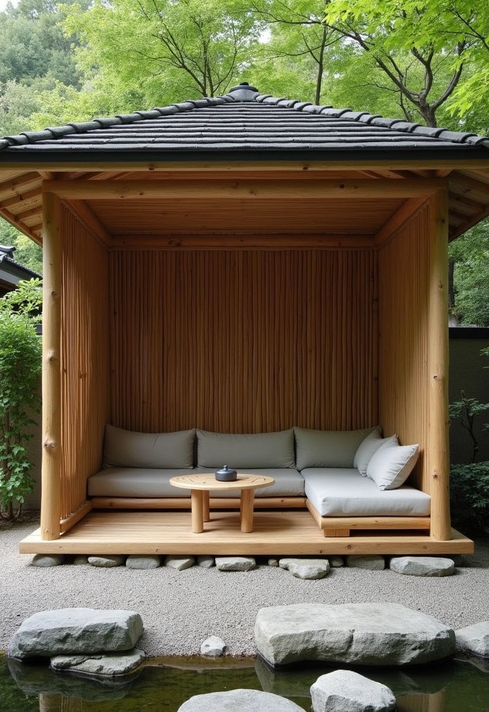 24 Pool Cabana Ideas for Ultimate Outdoor Relaxation - 8. Zen Garden Cabana