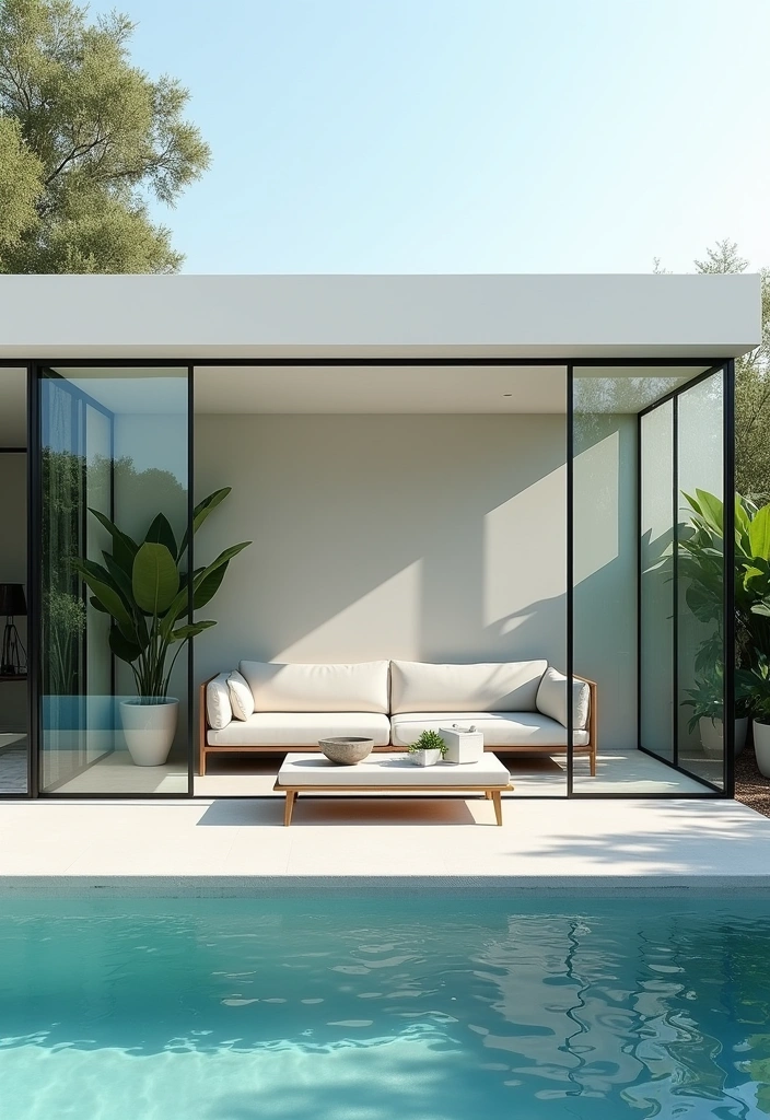 24 Pool Pavilion Ideas to Transform Your Backyard Oasis - 1. Modern Minimalist Pavilion