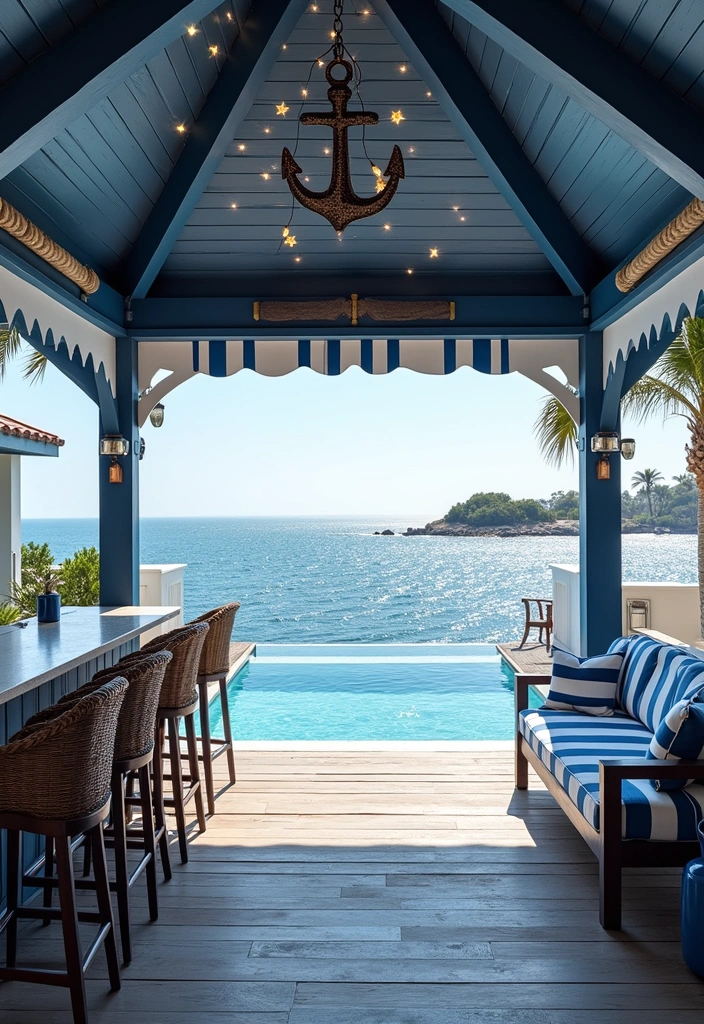 24 Pool Pavilion Ideas to Transform Your Backyard Oasis - 14. Nautical-Themed Pavilion