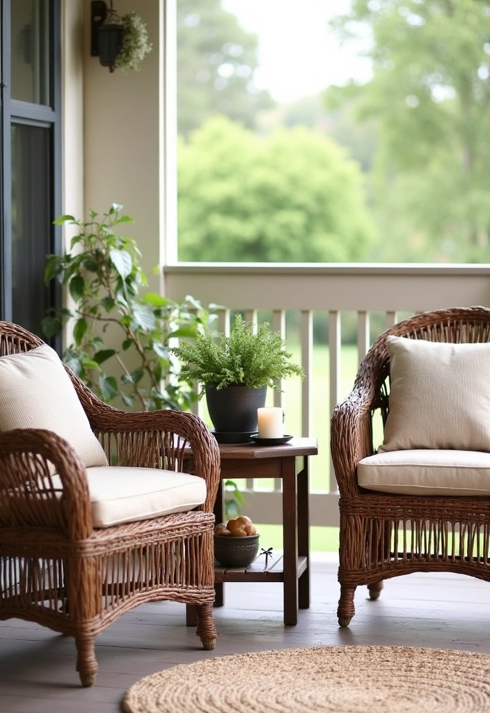 24 Stunning Farmhouse Front Porch Ideas - 1. Cozy Seating Nook