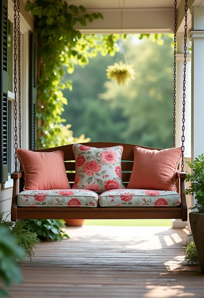 24 Stunning Farmhouse Front Porch Ideas - 12. Farmhouse Swing