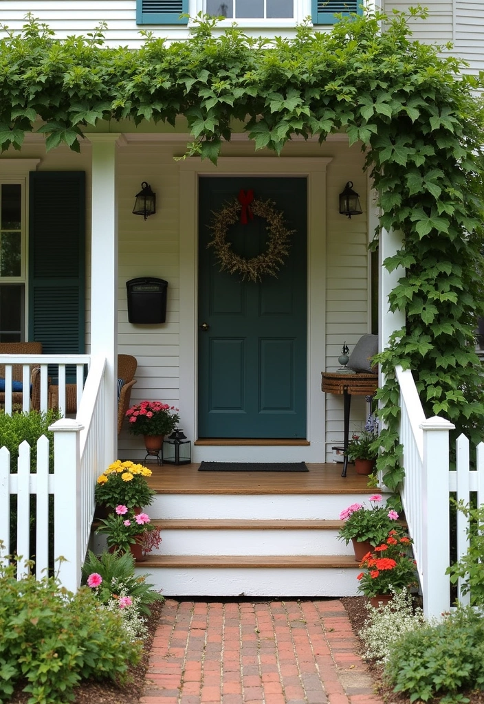 24 Stunning Farmhouse Front Porch Ideas - 16. Decorative Fencing