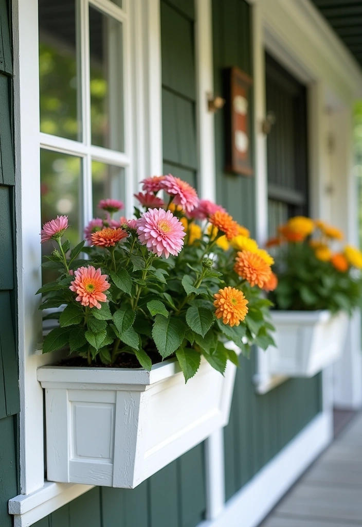 24 Stunning Farmhouse Front Porch Ideas - 18. Beautiful Window Boxes