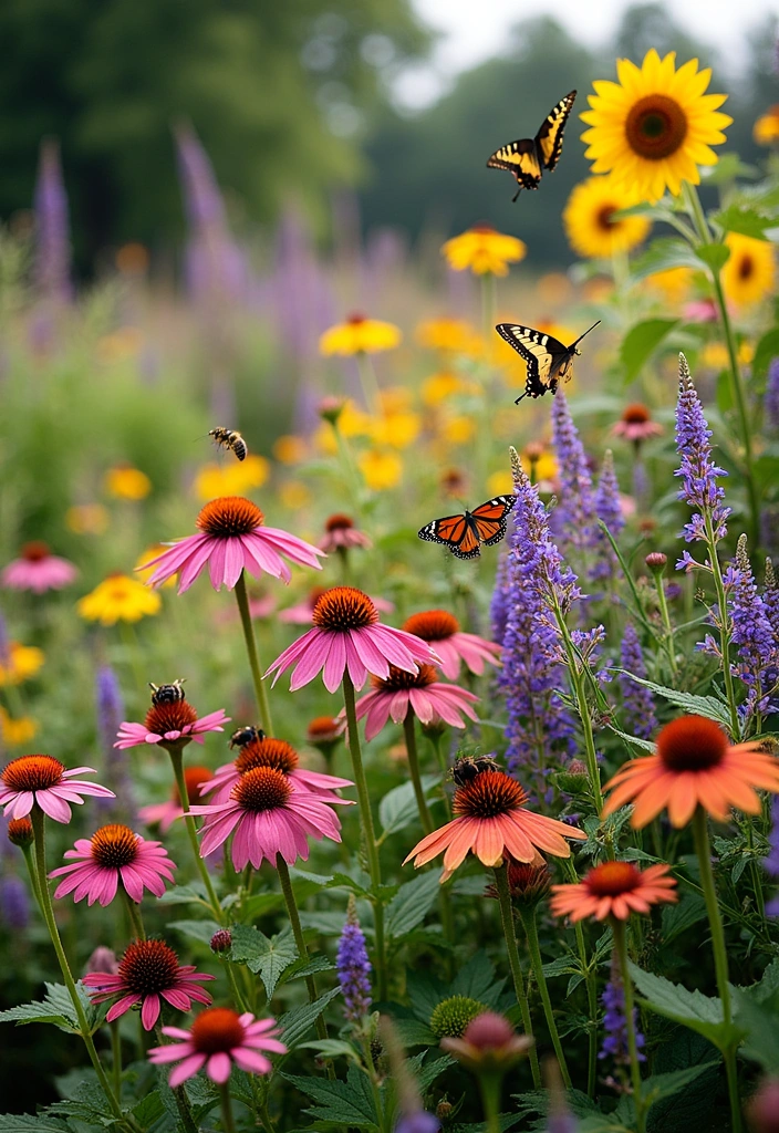 24 Stunning Flower Bed Ideas for Your Garden Decor - 13. Pollinator-Friendly Flower Bed