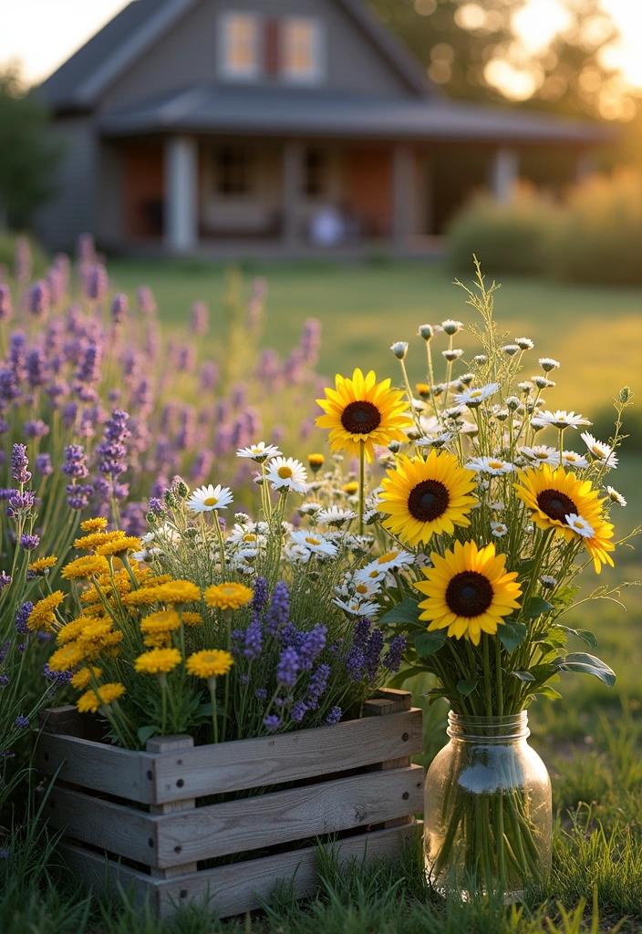 24 Stunning Flower Bed Ideas for Your Garden Decor - 15. Rustic Farmhouse Flower Bed