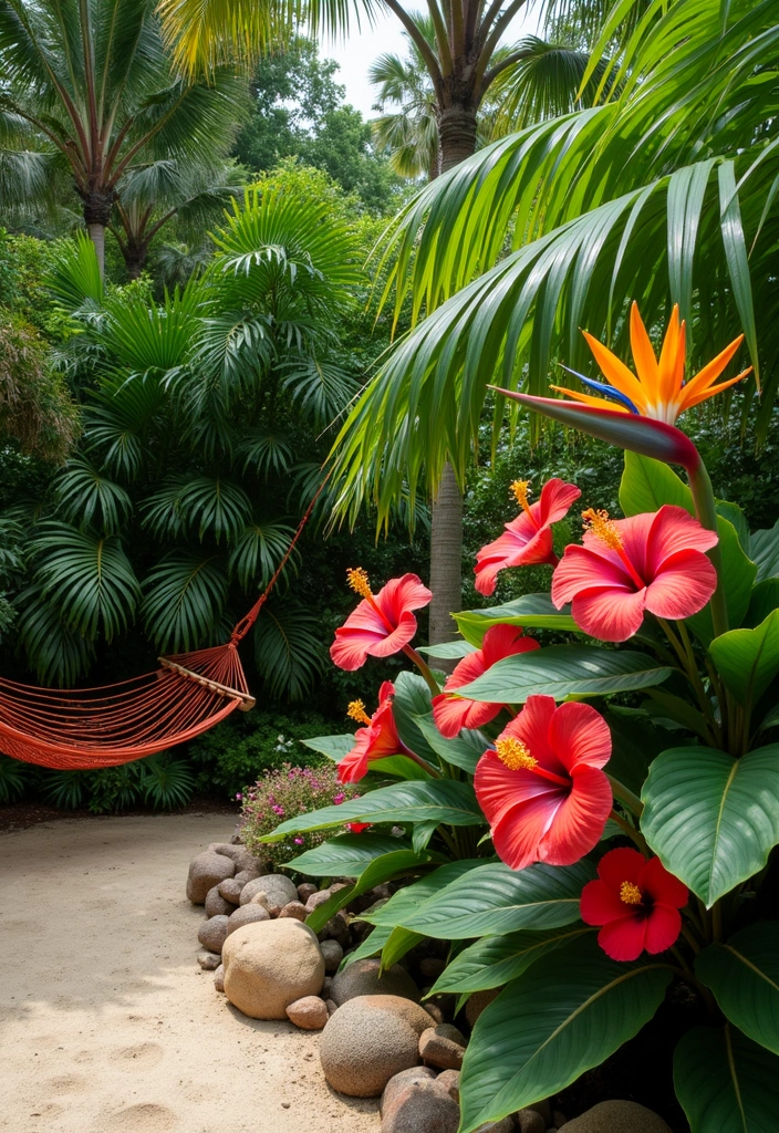 24 Stunning Flower Bed Ideas for Your Garden Decor - 9. Tropical Paradise Flower Bed