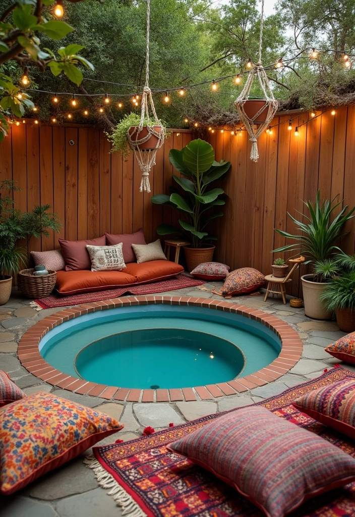 24 Stunning Stock Tank Pool Ideas for Your Backyard Aesthetic - 10. Vintage Bohemian Retreat