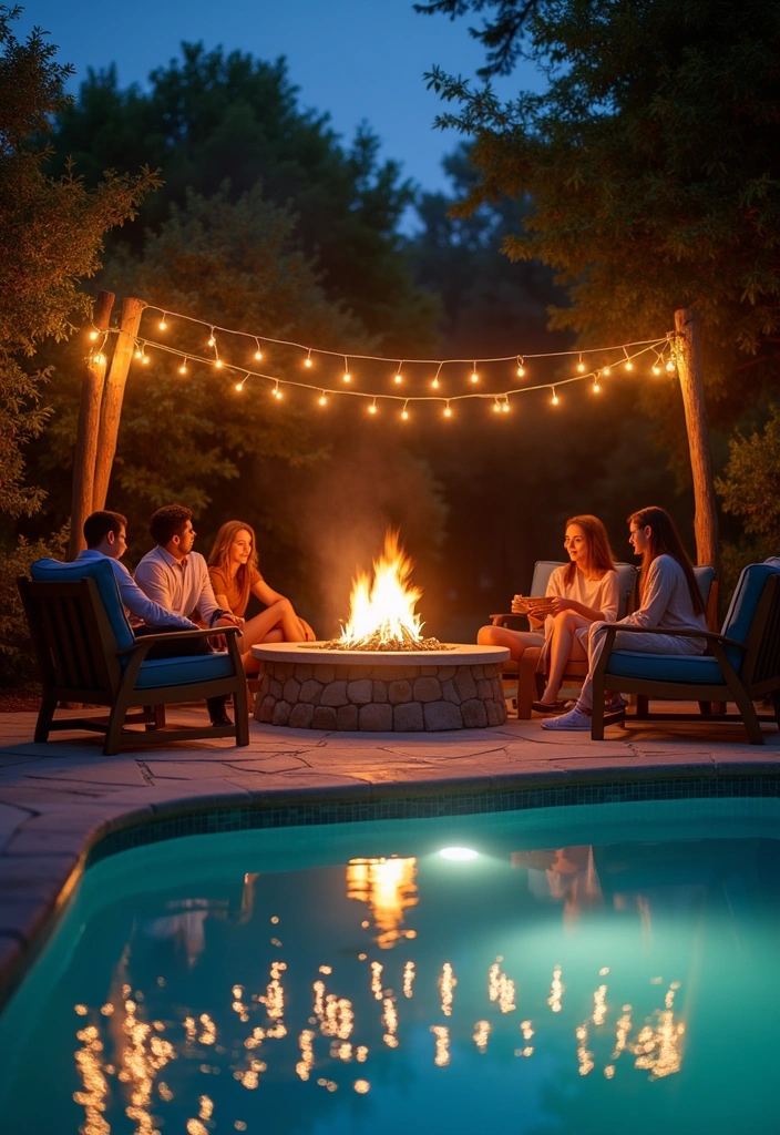 24 Stunning Stock Tank Pool Ideas for Your Backyard Aesthetic - 4. Cozy Fire Pit Setting