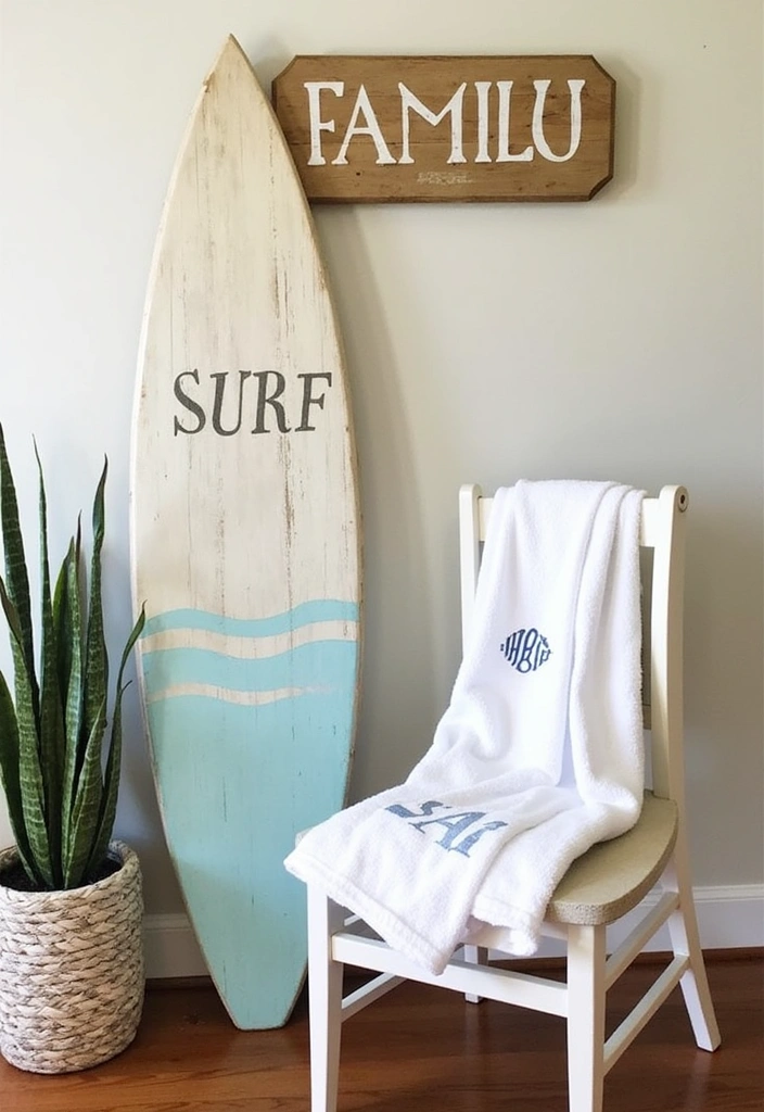 24 Surf Room Decor Ideas for a Coastal Paradise - 15. Personalized Surf Decor