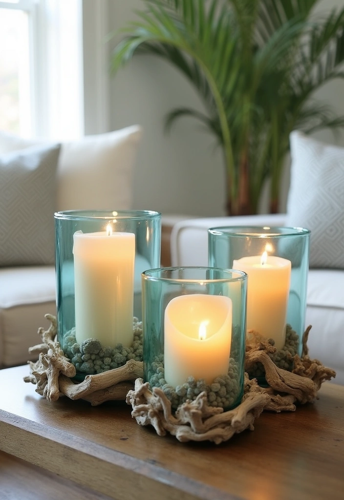 24 Surf Room Decor Ideas for a Coastal Paradise - 17. Ocean-Inspired Candle Holders