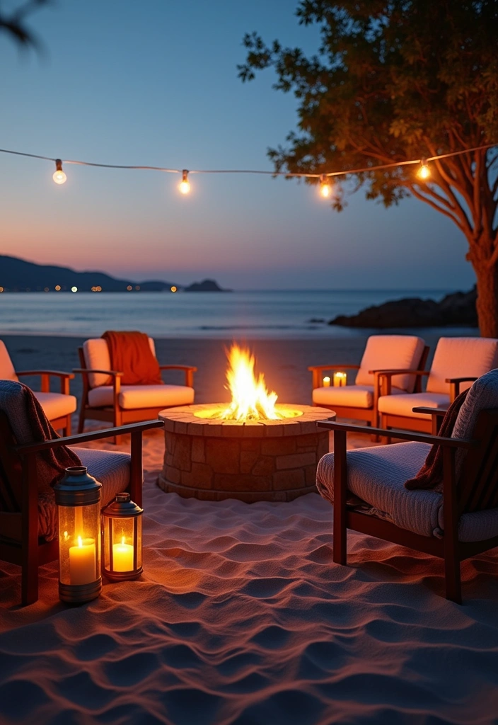 24 Surf Room Decor Ideas for a Coastal Paradise - 24. Beach Bonfire Setup