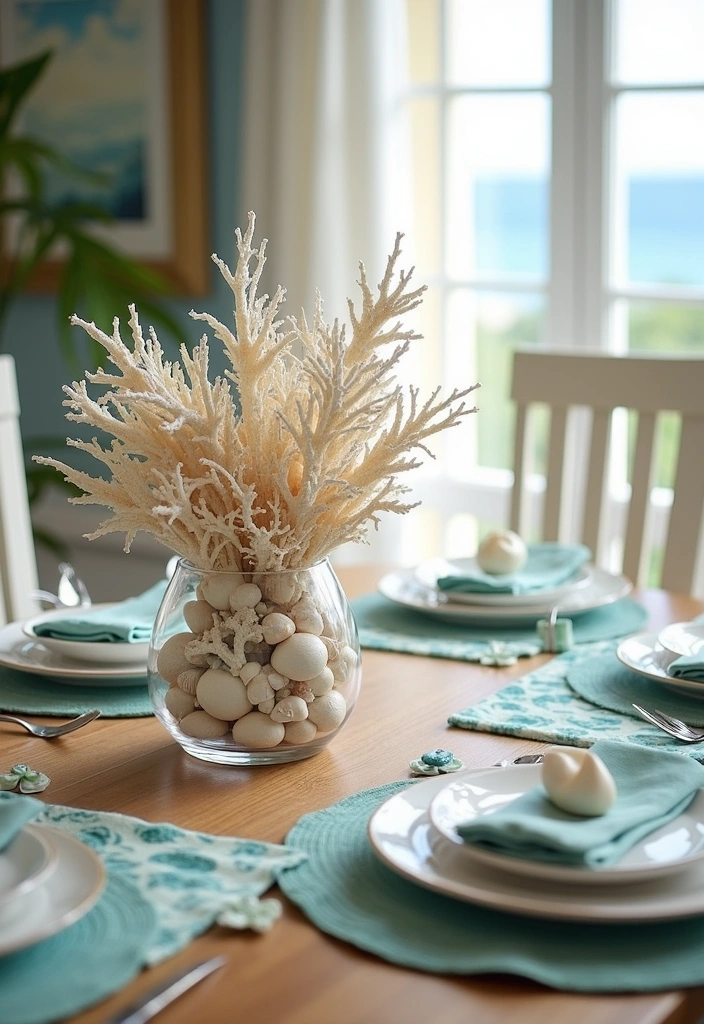 24 Surf Room Decor Ideas for a Coastal Paradise - 8. Seashell and Coral Decor