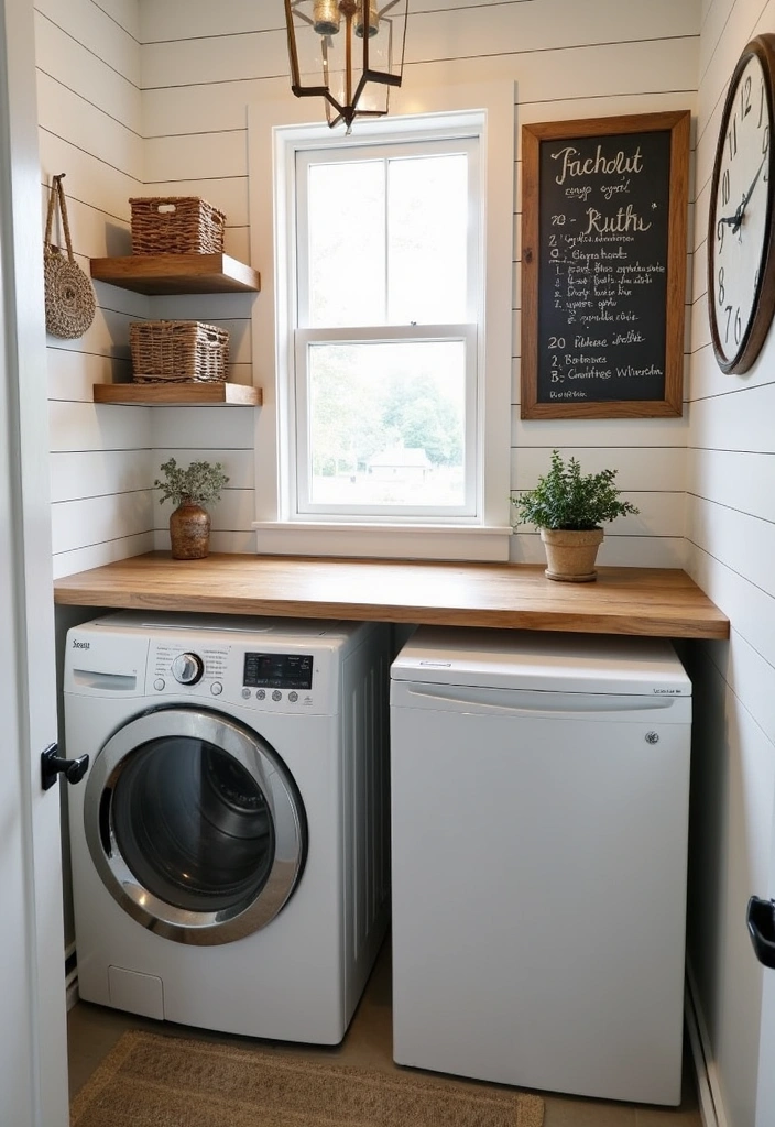 24 Top Load Washer Laundry Room Ideas - 1. Farmhouse Chic