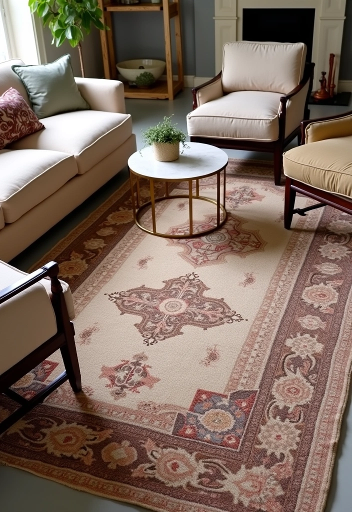 25 Classic Living Room Ideas to Inspire Timeless Decor - 12. Elegant Area Rugs