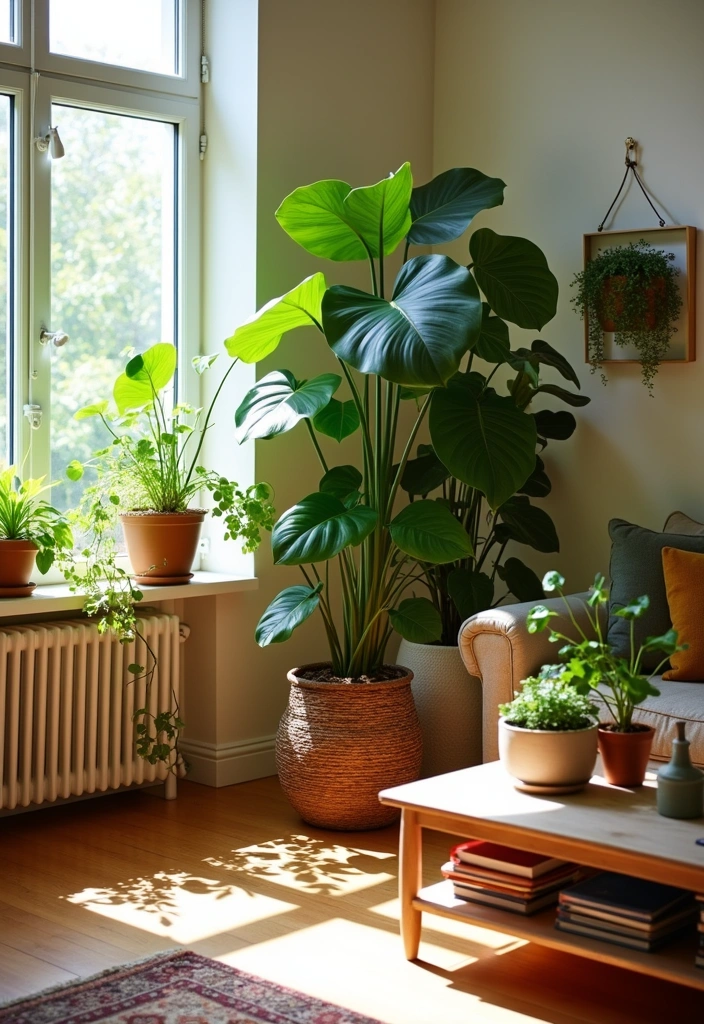 25 Earthy Living Room Ideas - 4. Indoor Plants Galore