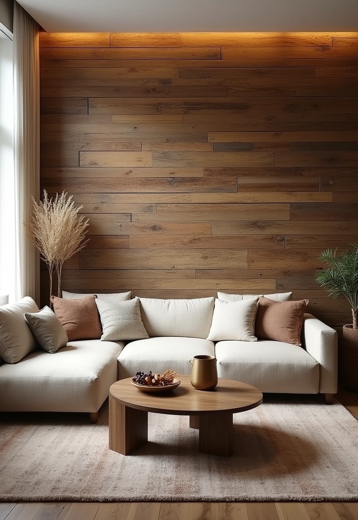 25 Earthy Living Room Ideas - 9. Textured Walls