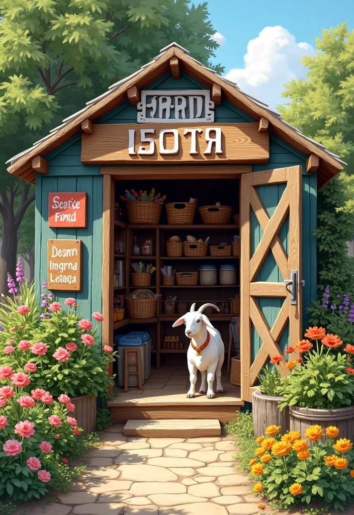 25 Goat House Ideas: Rustic & Charming Decor for Your Furry Friends - 12. Farm Stand Style