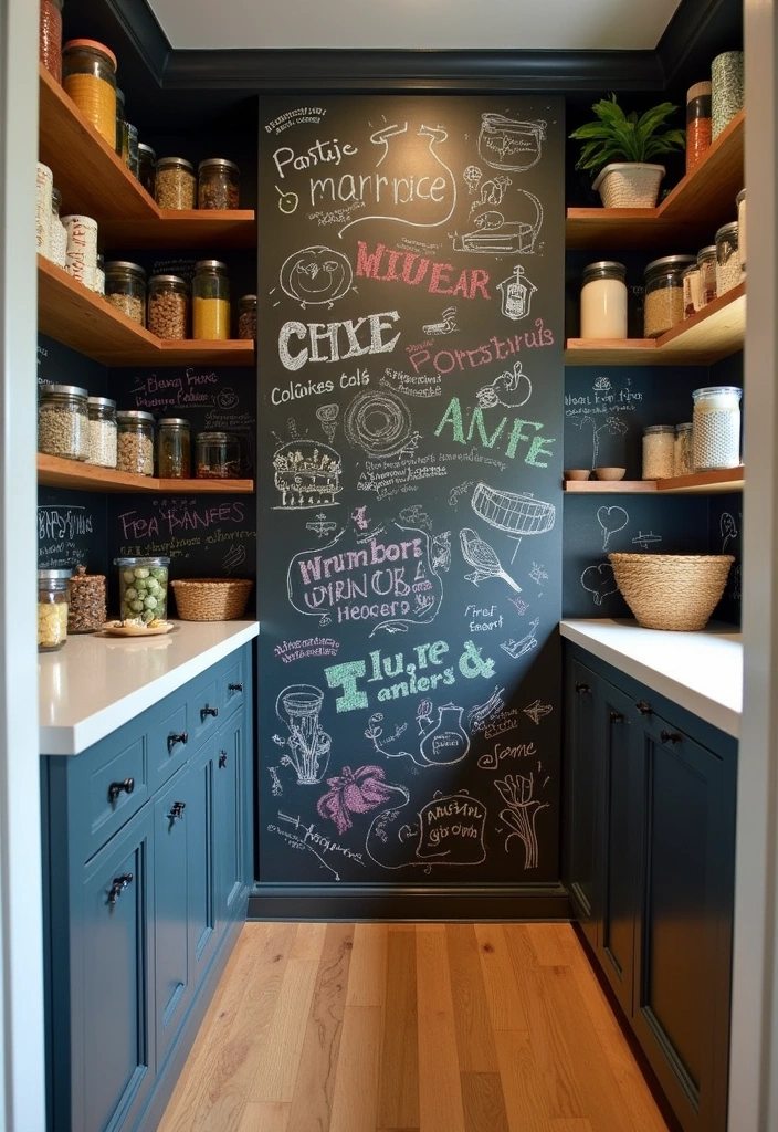 25 Pantry Room Ideas That Will Transform Your Space - 11. Pantry with a Chalkboard Wall