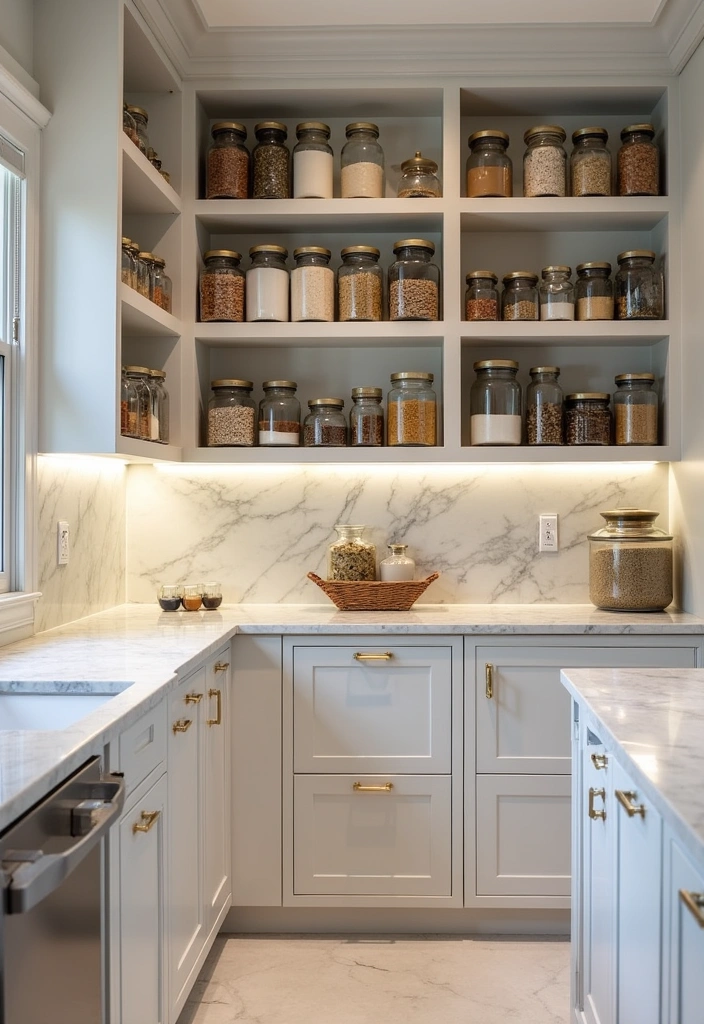 25 Pantry Room Ideas That Will Transform Your Space - 12. Luxury Pantry with Marble Accents