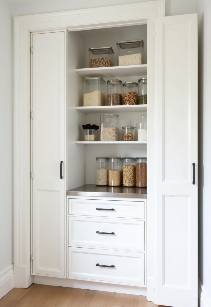 25 Pantry Room Ideas That Will Transform Your Space - 2. Minimalist Modern Pantry